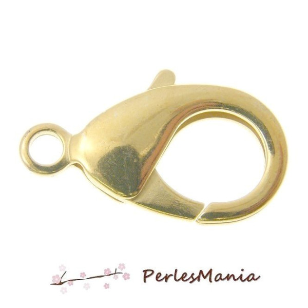 Fermoirs, mousquetons 10mm, métal couleur OR CLAIR