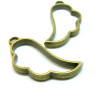 Pendentifs Aile d'ange 36mm, Idéal pour inclusion résine, Laiton finition Bronze