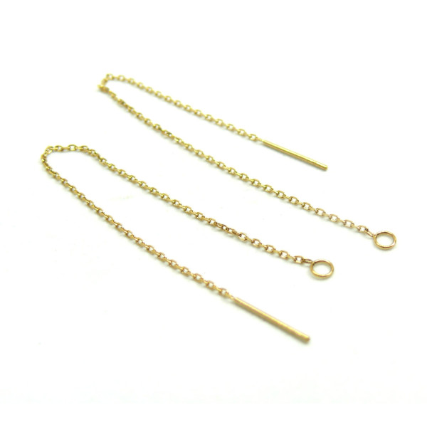 Chaines pour boucle d'oreille 10.5 cm, Acier Inoxydable 304, finition Doré à l'or fin 18K