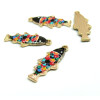 Pendentifs, breloques émaillées forme Poisson, métal Doré