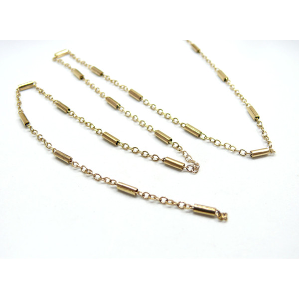 Chaine, maille Tube 4 par 2m, Acier Inoxydable 304, finition Doré, Placage IONIQUE