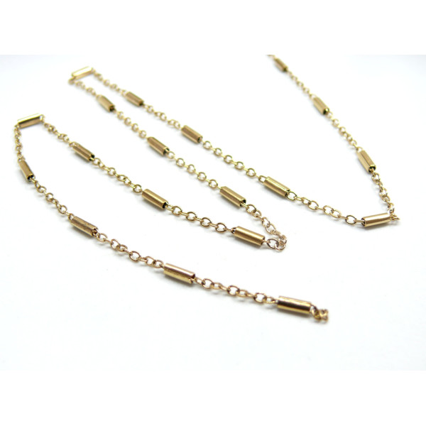 Chaine, maille Tube 4 par 2m, Acier Inoxydable 304, finition Doré, Placage IONIQUE