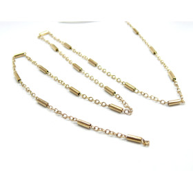 Chaine, maille Tube 5.5 par 2m, Acier Inoxydable 304, finition Doré, Placage IONIQUE