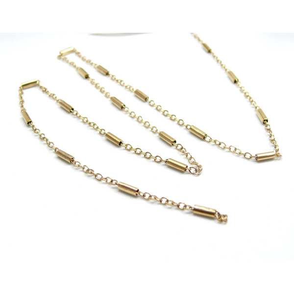 Chaine, maille Tube 5.5 par 2m, Acier Inoxydable 304, finition Doré, Placage IONIQUE