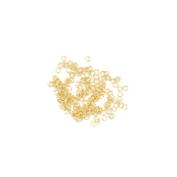 Anneaux de jonction 3 par 0.6mm, ACIER INOXYDABLE 304, finition Doré à l'or fin 18K