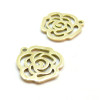 Pendentifs Rose 16mm, Acier Inoxydable 316L, Doré à l'or fin 18K