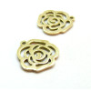 Pendentifs Rose 16mm, Acier Inoxydable 316L, Doré à l'or fin 18K