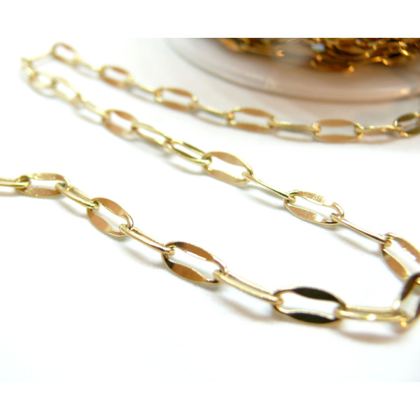 Chaine Fantaisie, Acier Inoxydable 304, finition Doré à l'or fin 18K, Placage IONIQUE