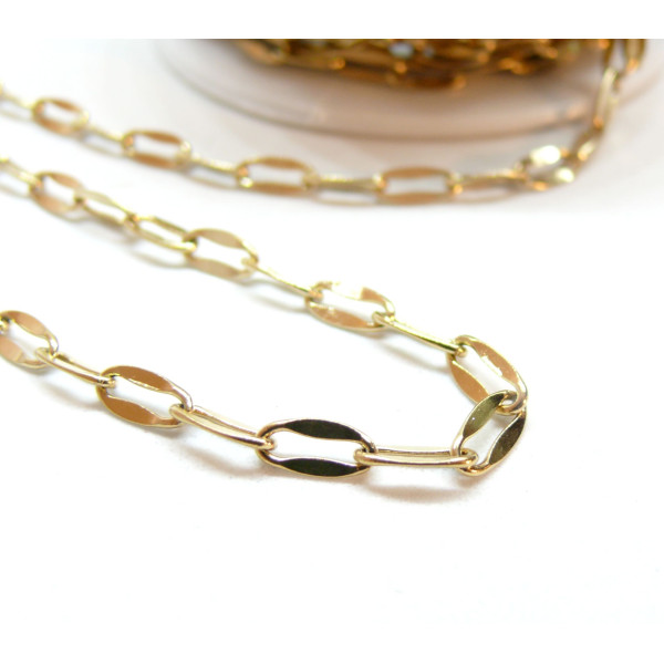 Chaine Fantaisie, Acier Inoxydable 304, finition Doré à l'or fin 18K, Placage IONIQUE