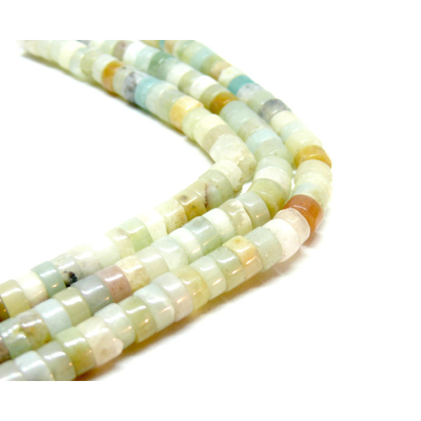 Perles Rondelles 6 par 3mm, Amazonite