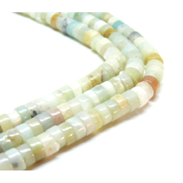 Perles Rondelles 6 par 3mm, Amazonite