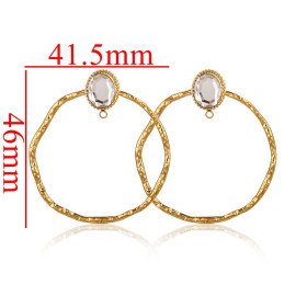 Boucles d'oreille, Puce 46mm avec anneaux d'attache et embouts Poussoirs, Acier Inoxydable 304, finition Doré