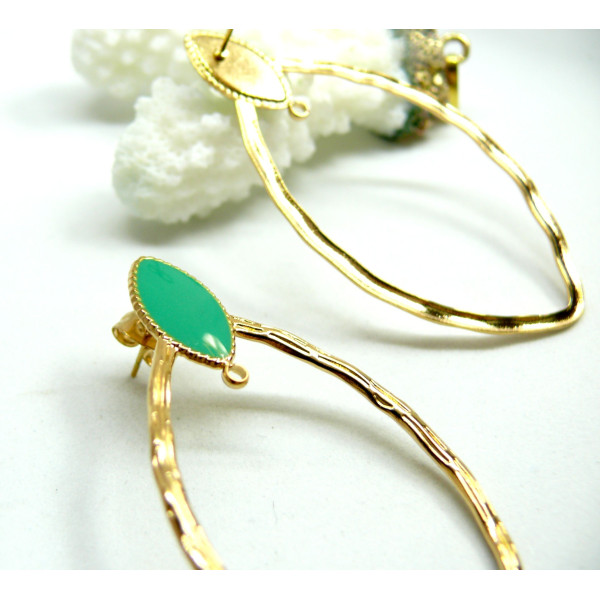 BU112403091011023268 – Lot de 2 Boucles d'oreille Puce 54mm avec anneaux d'attache – Acier Inoxydable 304 Doré REF A