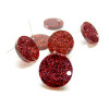 Boucles d'oreille Puce, Clous, Acrylique 14mm avec trou d' attache, et embouts plastique
