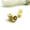 Perles Intercalaire 6 par 3mm, Laiton, finition Doré à l'or fin 18K
