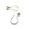 Boucles d'oreille Crochet d'oreille pour perles semi-percées, Acier Inoxydable 316L,  finition Argent Platine