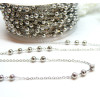 Chaine maille bille  3mm en Acier Inoxydable 304 , finition ARGENT