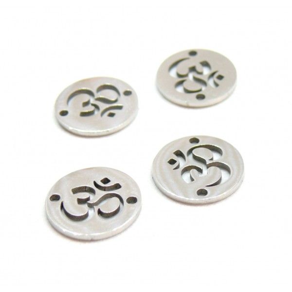 Pendentifs Connecteurs Yoga Ohm 12mm – Acier Inoxydable 304 Argenté