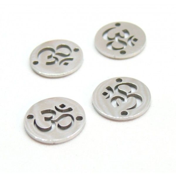 Pendentifs Connecteurs Yoga Ohm 12mm – Acier Inoxydable 304 Argenté