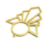 Pendentif Art Deco 44 mm, Acier Inoxydable, finition Doré à l'or fin 18K