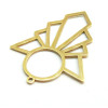 Pendentif Art Deco 44 mm, Acier Inoxydable, finition Doré à l'or fin 18K