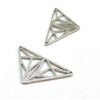 Connecteur Triangle Art Déco 28mm, Acier Inoxydable, finition Argenté