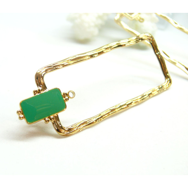 Boucles d'oreille, Puce 55mm avec anneaux d'attache et embouts Poussoirs, Acier Inoxydable 304, finition Doré