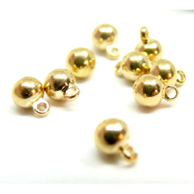 Pendentifs 5.5mm, laiton finition Doré  à l'or fin 18K