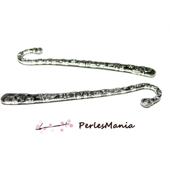 Marques page TIGE style Vintage, métal finition Argent Antique