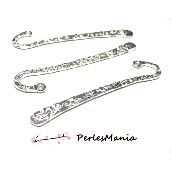 Marques page TIGE style Vintage, laiton finition ARGENT VIF