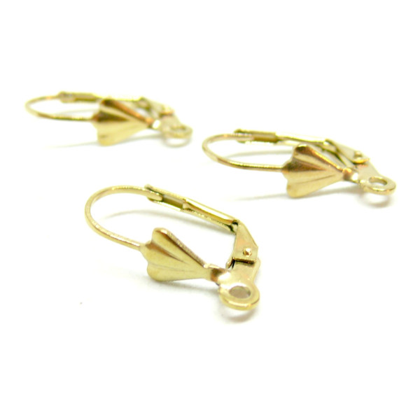 Boucles d'oreilles dormeuses Eventail avec attache en acier inoxydable 304 Finition Or IONIQUE