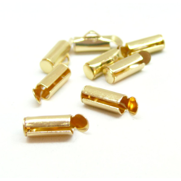 Embouts Pince Tubes 10.5mm Miyuki, Tissage, Chaine à Billes, Acier Inoxydable 304 finition Doré  à l'or fin 18K