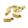 Embouts Pince Tubes 10.5mm Miyuki, Tissage, Chaine à Billes, Acier Inoxydable 304 finition Doré  à l'or fin 18K