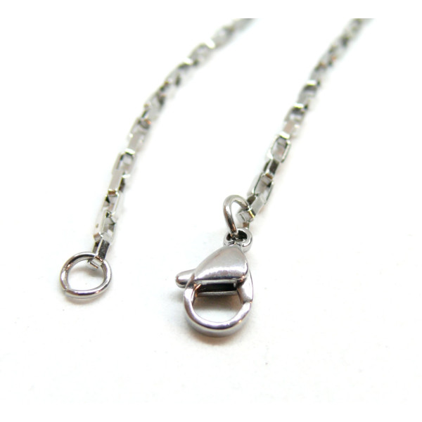 Bracelets Maille Vénitienne 3.5 par 2mm, Acier Inoxydable 316, finition Argent Platine