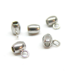 Bélières, attache pendentif  7 par 5 mm, Acier Inoxydable 304 finition Argenté