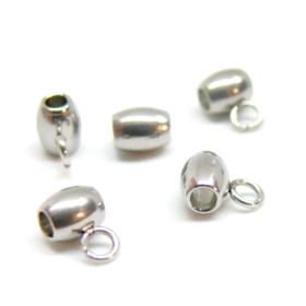 Bélières, attache pendentif  7 par 5 mm, Acier Inoxydable 304 finition Argenté
