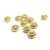 Perles Intercalaires, Rondelles Travaillées 5 par 2mm, Laiton, finition Doré à l'or fin 24K