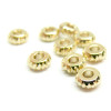 Perles Intercalaires, Rondelles Travaillées 5 par 2mm, Laiton, finition Doré à l'or fin 24K