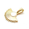 Pendentif Eventail avec bélières, Acier Inoxydable 304 finition Doré