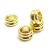 Perles Intercalaires, Rondelles Double 8 par 4mm, Acier Inoxydable 304, finition Doré à l'or fin 24K