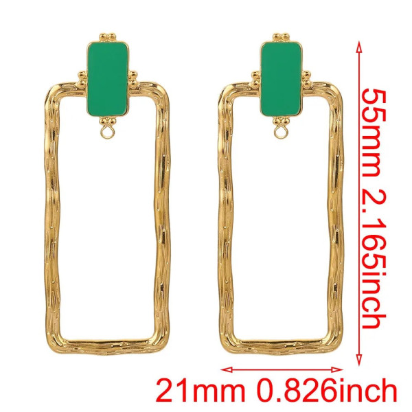 Boucles d'oreille, Puce 55mm avec anneaux d'attache et embouts Poussoirs, Acier Inoxydable 304, finition Doré