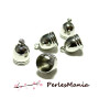 Coupelles, Caps, embouts de cordon métal finition ARGENT PLATINE