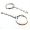 Porte Cles, Porte Clefs 30mm avec Chaine, Acier Inoxydable 304, finition Argent Platine