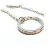Porte Cles, Porte Clefs 30mm avec Chaine, Acier Inoxydable 304, finition Argent Platine