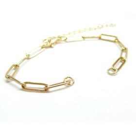 Bracelet Intercalaire, maille Rectangle, Acier Inoxydable 304 finition Doré