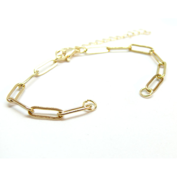 Bracelet Intercalaire, maille Rectangle, Acier Inoxydable 304 finition Doré