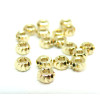 Perles Intercalaires, Rondelles Travaillées 4 par 2mm, Laiton, finition Doré à l'or fin 24K
