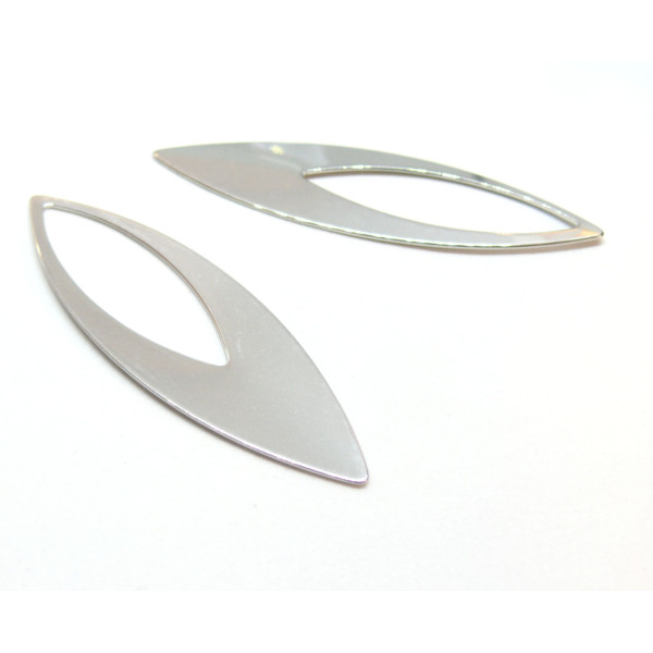 Pendentifs forme Marquise 63mm,  Acier Inoxydable 304, finition Argenté