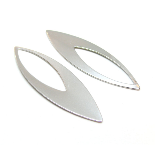 Pendentifs forme Marquise 63mm,  Acier Inoxydable 304, finition Argenté