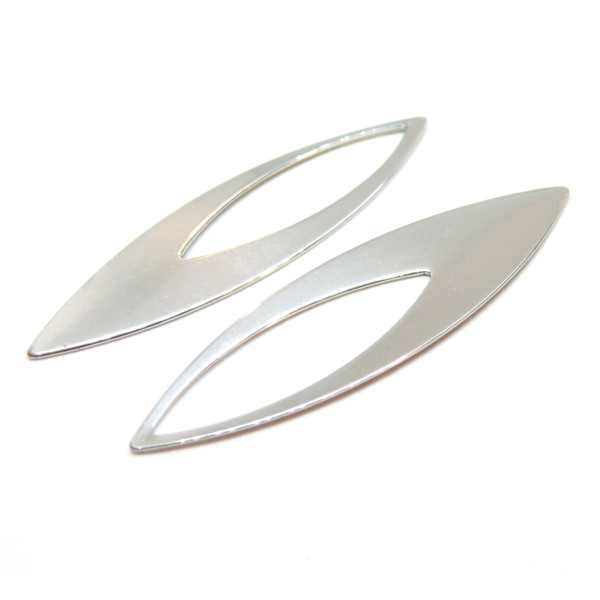 BU11161209110744 – Lot de 2 Pendentifs forme Marquise 63mm – Acier Inoxydable 304 Argenté